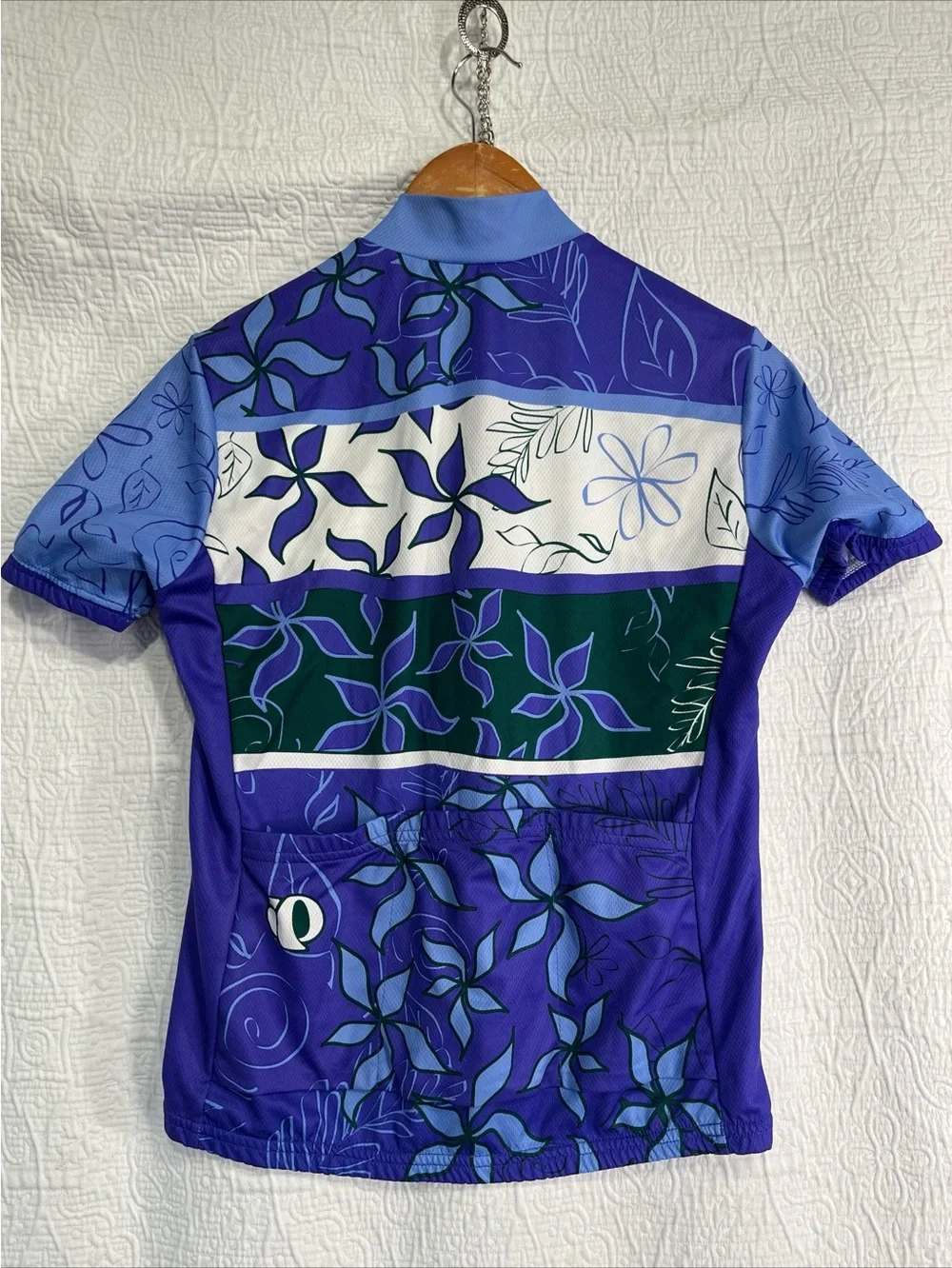 Vintage Y2K Pearl Izumi Pinwheels Bike Jersey Womens Small SS Groovy Cycling Top